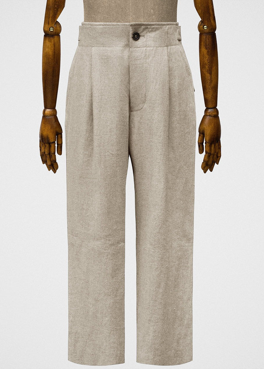 Field trousers in linen hopsack in natural