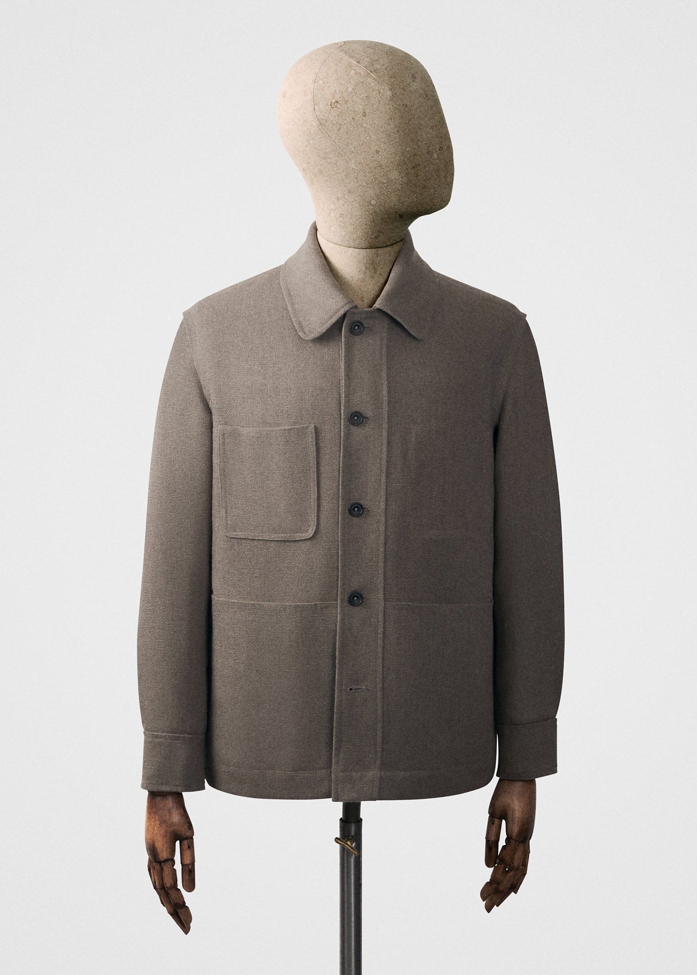 Work jacket in linen burlap in ash